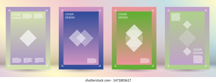 Vibrant Vector Geometric Cover Design with Gradient and Abstract Lines and Figures for your Business. Poster Design with Hologram, Gradient Effect for Identity.