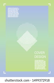 Vibrant Vector Geometric Cover Design with Gradient and Abstract Lines and Figures for your Business. Mockup Design with Hologram, Gradient Effect for Dj Party.