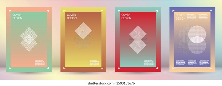 Vibrant Vector Geometric Cover Design with Gradient and Abstract Lines and Figures for your Business. Brochure Design with Hologram, Gradient Effect for Branding.
