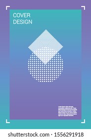 Vibrant Vector Geometric Cover Design with Gradient and Abstract Lines and Figures for your Business. Flyer Design with Hologram, Gradient Effect for Branding.