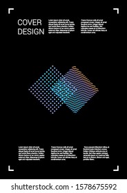 Vibrant Vector Geometric Cover Design with Gradient and Abstract Lines and Figures for your Business. Mockup Design with Hologram, Gradient Effect for Presentation.