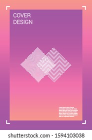 Vibrant Vector Geometric Cover Design with Gradient and Abstract Lines and Figures for your Business. Cover Design with Hologram, Gradient Effect for Event.