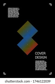 Vibrant Vector Geometric Cover Design with Gradient and Abstract Lines and Figures for your Business. Cover Design with Hologram, Gradient Effect for Music Festival