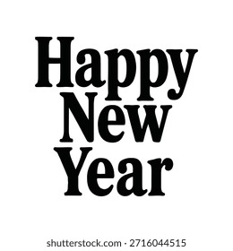 Un gráfico de Vector vibrante que celebra el Nuevo Año, con texto audaz y un espectro de colores para ocasiones festivas.