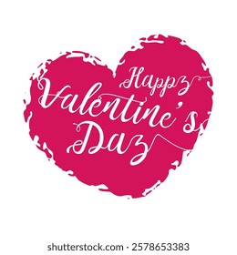 A vibrant vector heart displays the words Happy Valentines Day in elegant calligraphic text. This design captures the essence of love and affection suitable for celebrations.