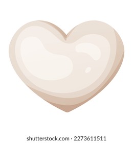 Vibrant vector heart in pastel colours with shadows and highlights isolated on a white background