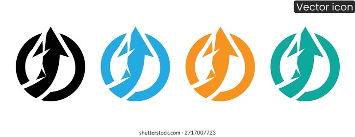 Vibrant vector icons featuring arrows in circular motion, perfect for business and tech designs