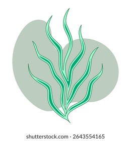 A vibrant vector illustration of algae, showcasing its delicate structure and aquatic beauty for marine-themed designs

