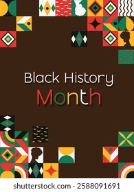 A vibrant vector illustration for Black History Month, featuring colorful patterns and silhouettes, perfect for educational and cultural celebrations.