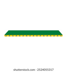 A vibrant vector illustration of a canopy in colors of Brazilian flag in a flat cartoon style. Tourism campaigns, design brochures, flyers, or packaging