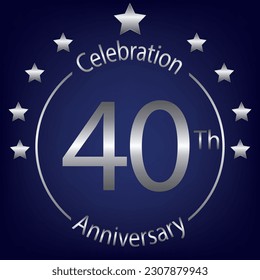 Vibrante ilustración vectorial celebrando 40 años de aniversario, llena de alegría y éxito. Perfecto para ocasiones especiales. ¡Vamos!