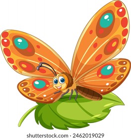 Vibrant vector illustration of a cheerful butterfly