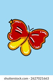 Vibrant vector illustration of a colorful butterfly with detailed wings. Perfect for nature themes, spring designs, decorative art, educational materials, and creative digital projects.