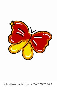 Vibrant vector illustration of a colorful butterfly with detailed wings. Perfect for nature themes, spring designs, decorative art, educational materials, and creative digital projects.