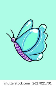 Vibrant vector illustration of a colorful butterfly with detailed wings. Perfect for nature themes, spring designs, decorative art, educational materials, and creative digital projects.