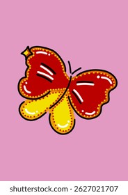 Vibrant vector illustration of a colorful butterfly with detailed wings. Perfect for nature themes, spring designs, decorative art, educational materials, and creative digital projects.