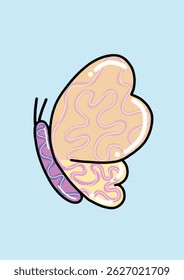 Vibrant vector illustration of a colorful butterfly with detailed wings. Perfect for nature themes, spring designs, decorative art, educational materials, and creative digital projects.