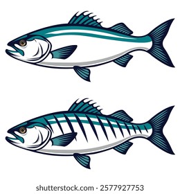 A vibrant vector illustration of a colorful fish, featuring smooth lines and modern design. Ideal for ocean-themed projects, posters, and educational materials.