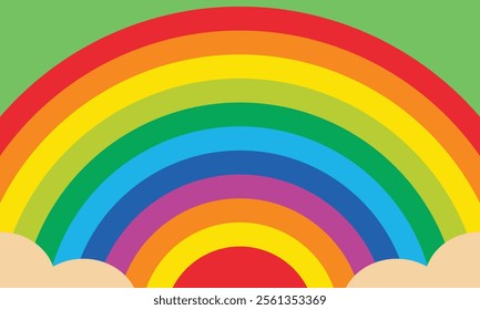 A vibrant vector illustration of a colorful rainbow background, ideal for bright and cheerful designs.