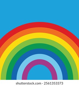 A vibrant vector illustration of a colorful rainbow background, ideal for bright and cheerful designs.