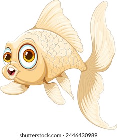 Vibrant vector illustration of a cute goldfish