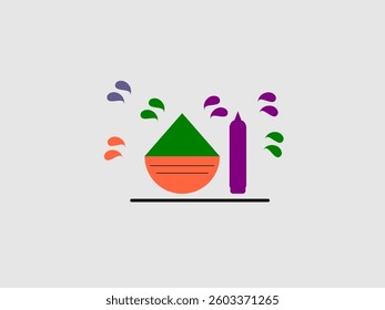 A vibrant vector illustration depicting the Holi festival