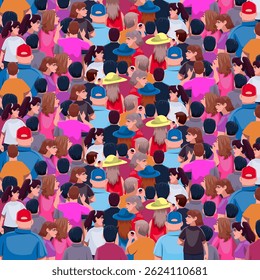 Vibrant vector illustration of a diverse crowd, perfect for backgrounds and social event designs