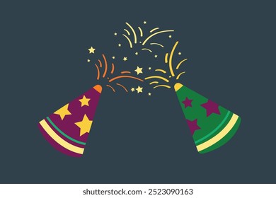 Una vibrante Ilustración vectorial de galletas Diwali, con coloridos fuegos artificiales y bengalas.