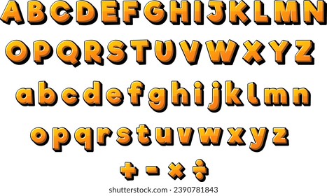 Vibrant vector illustration of English alphabet letters in a cartoon style