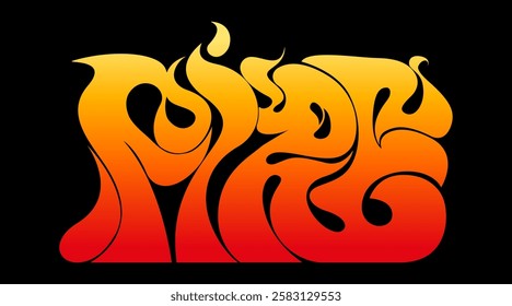 A vibrant vector illustration featuring the lettering "FIRE" in a dynamic red-yellow gradient, evoking the appearance of flames.Perfect for posters, cover designs, advertising materials, social media.