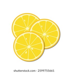 Vibrant vector illustration of fresh lemon slices, perfect for food design, kitchen decor, and beverage branding. Minimalist style with bright yellow tones.