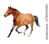 Vibrant vector illustration of a galloping horse, perfect for equestrian branding or dynamic animal themes. Ideal for graphic design and logos.