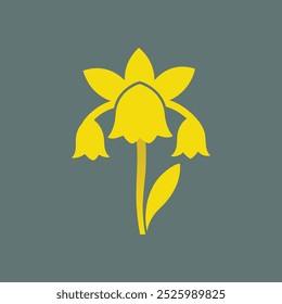 A vibrant vector illustration of a Golden Bells Daffodil flower, perfect for digital products and graphic designs, showcasing its delicate petals and natural beauty in high-quality format.