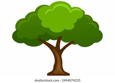  A vibrant vector illustration of a lush green tree with intricate branches and leaves, perfect for nature-themed designs and Eco-friendly projects.