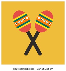 Uma ilustração vetorial vibrante de maracas, capturando a essência do ritmo musical e da festividade