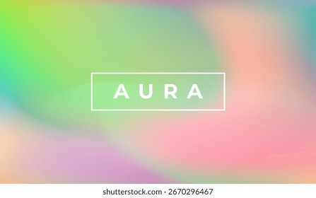 Ilustração de vetor vibrante em um estilo de gradiente moderno. Apresenta uma mistura suave de tons verdes, cor-de-rosa e roxos formando um fundo macio.