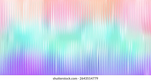 Vibrant vector illustration of a multicolored glass distortion background with pastel hues and a smooth blurred gradient. The artistic and dreamy effect adds a dynamic and modern feel, great for