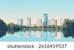 A vibrant vector illustration of Orlando