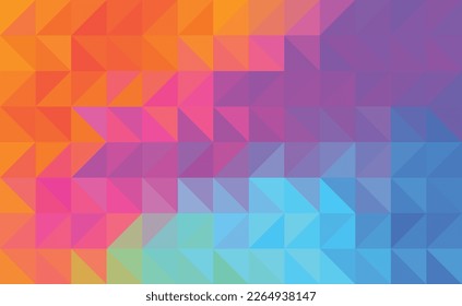 Illustration vectorielle éclatante de triangles polygonaux. dans un éventail de couleurs.