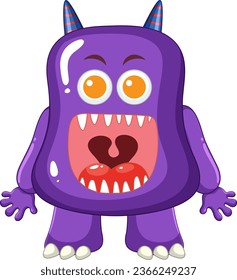 A vibrant vector illustration of a purple alien monster