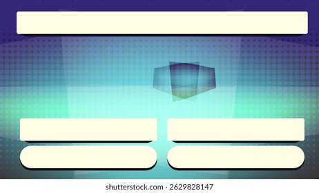 A vibrant vector illustration with retro game show elements, featuring bold colors and geometric shapes on a gradient background