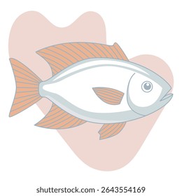 A vibrant vector illustration of a sea fish, showcasing its colorful scales and aquatic elegance for marine-themed designs

