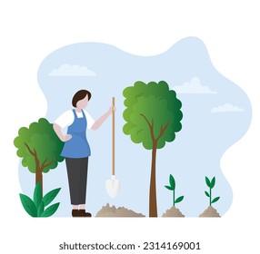 A vibrant vector illustration showcasing people nurturing growth, learning, and community. farm icon