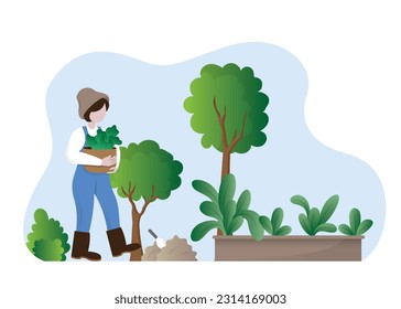 A vibrant vector illustration showcasing people nurturing growth, learning, and community. farm icon