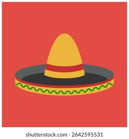 A vibrant vector illustration of a sombrero, capturing the essence of traditional Mexican culture