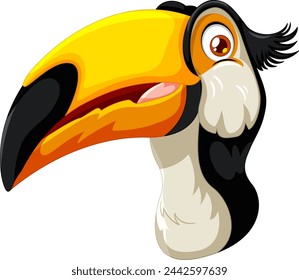 Vibrant vector illustration of a toucan head