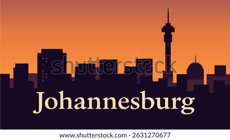 A vibrant vector illustration of Johannesburg’s urban skyline lit up at night, with an underlying historical gold mining background that gives the city its iconic status