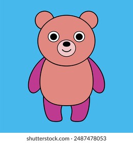 A vibrant vector image of a bear, featuring bold, bright colours with intricate details and patterns, perfect for eye-catching designs.