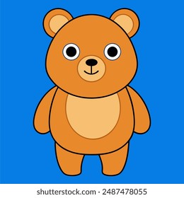 A vibrant vector image of a bear, featuring bold, bright colours with intricate details and patterns, perfect for eye-catching designs.