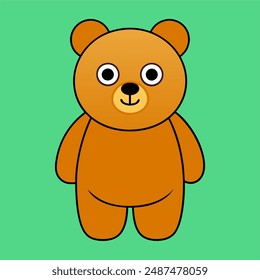 A vibrant vector image of a bear, featuring bold, bright colours with intricate details and patterns, perfect for eye-catching designs.